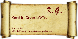 Kosik Gracián névjegykártya